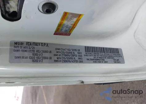 2021 Ram Promaster City Tradesman из США, поврежденный, VIN ZFBHRFAB1M6U72984